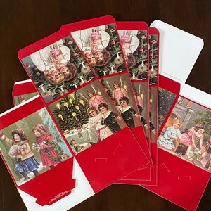 Set of 5 Victorian Christmas Gift Boxes - Square